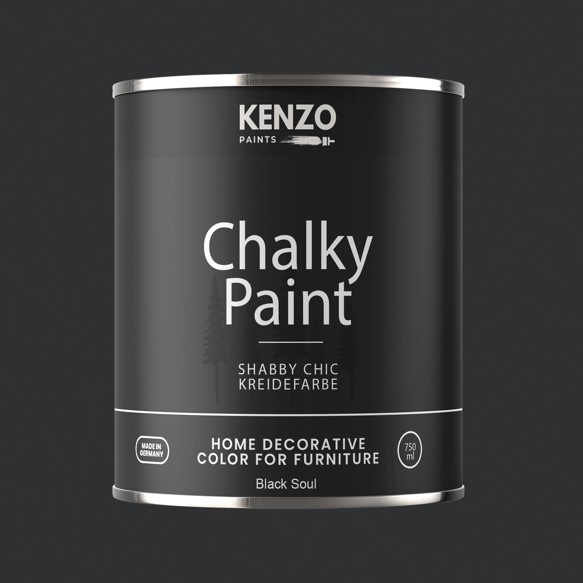 Kenzopaints Chalky Paint 750ml - Black Soul - Kenzopaints