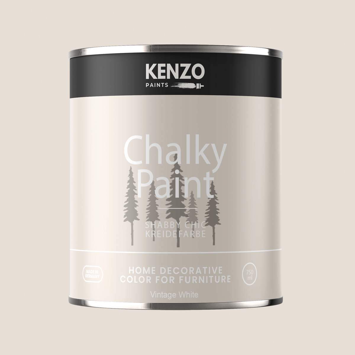 Kenzopaints Chalky Paint 750ml - Vintage White - Kenzopaints