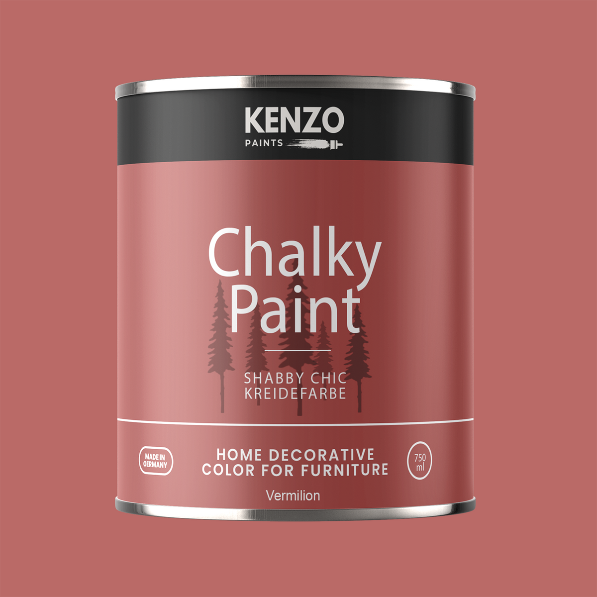 Kenzopaints Chalky Paint 750ml - Vermilion - Kenzopaints