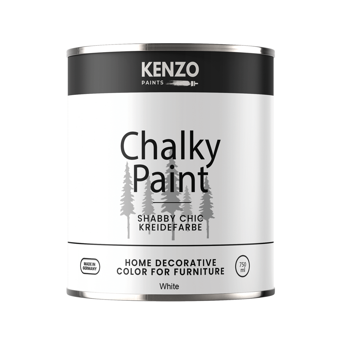 Kenzopaints Chalky Paint 750ml - White - Kenzopaints