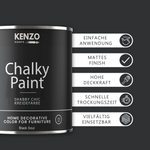 Kenzopaints Chalky Paint 750ml - Black Soul - Kenzopaints