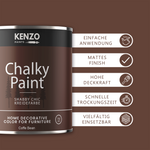 Kenzopaints Chalky Paint 750ml - Coffee Bean - Kenzopaints